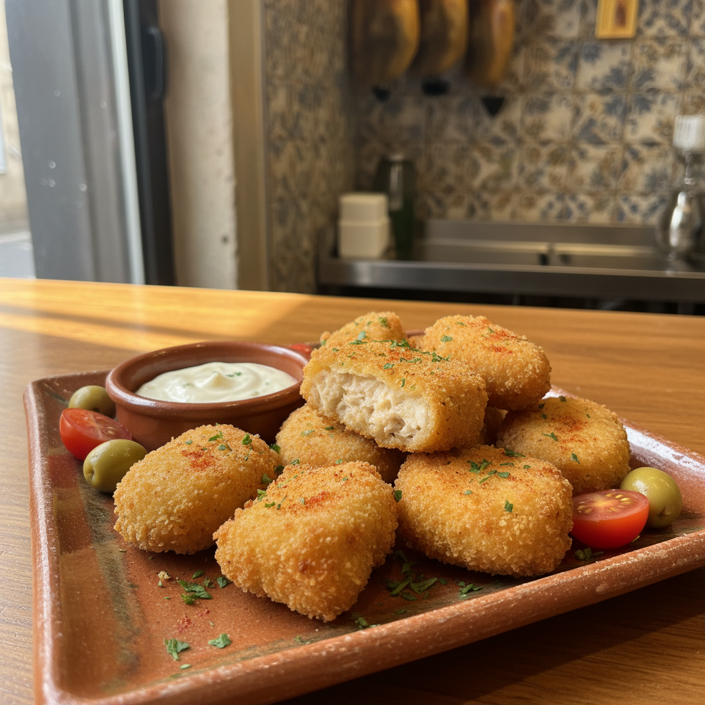 Il·lustració editorial relacionada amb: Nuggets de pollastre.